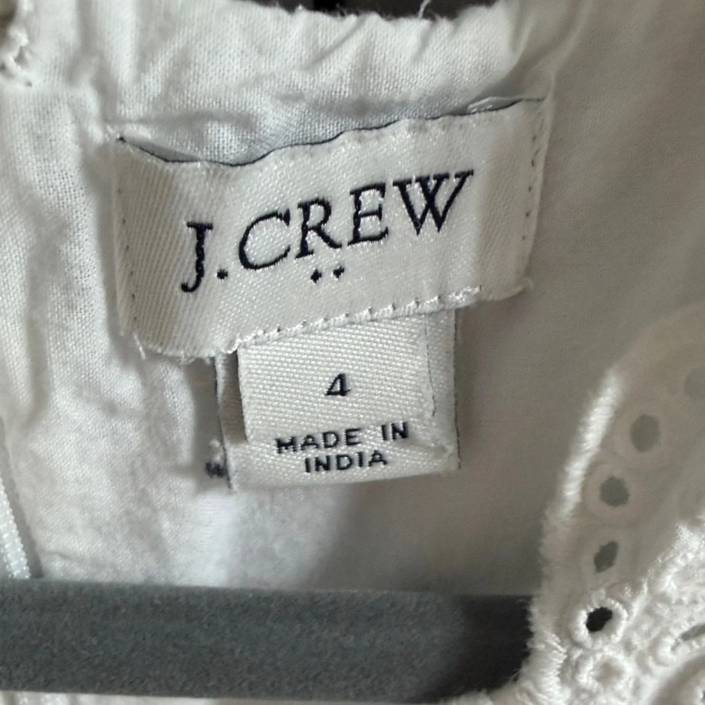 J. Crew White Eyelet V-Neck Sleeveless Dress